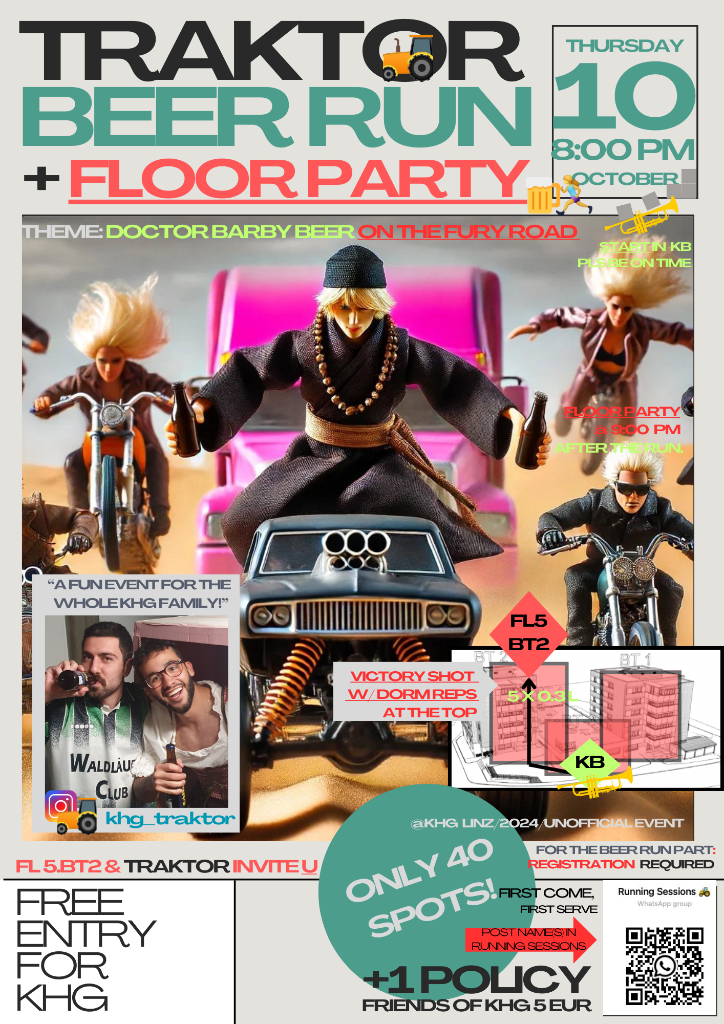 Beer Run Plus Floor Party Combo Event to Get Floor Parties More Active, as an Example